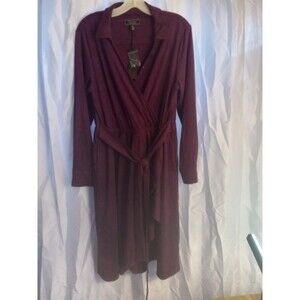 C Wonder by Christian Siriano Women's Faux Suede Wrap Tie Dress Purple, Lrge Pet